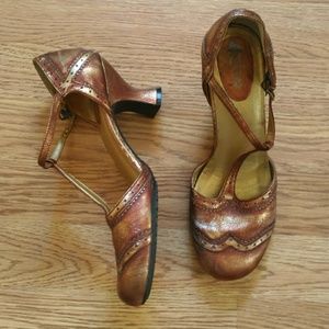 Copper Leather Me Too Heels